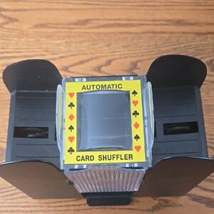 Automatic Card Shuffler with Black and Yellow Accents